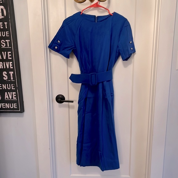 Gorgeous True Vintage Bright Blue Wool day dress! - Picture 1 of 7